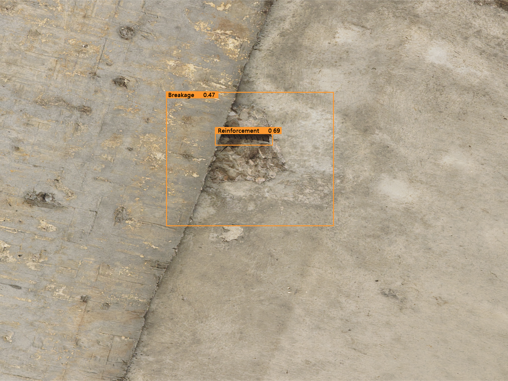 Bridge surface defect detection software overlay